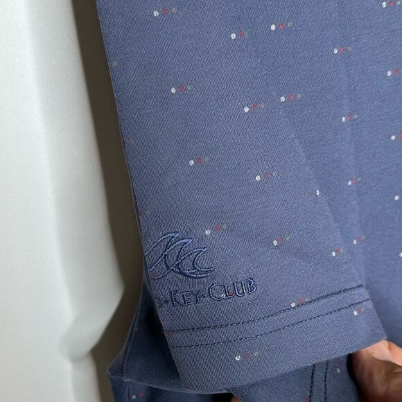 Travis Mathew Large Deep Navy Dot Design Polo in Size Large - Picture 7 of 8